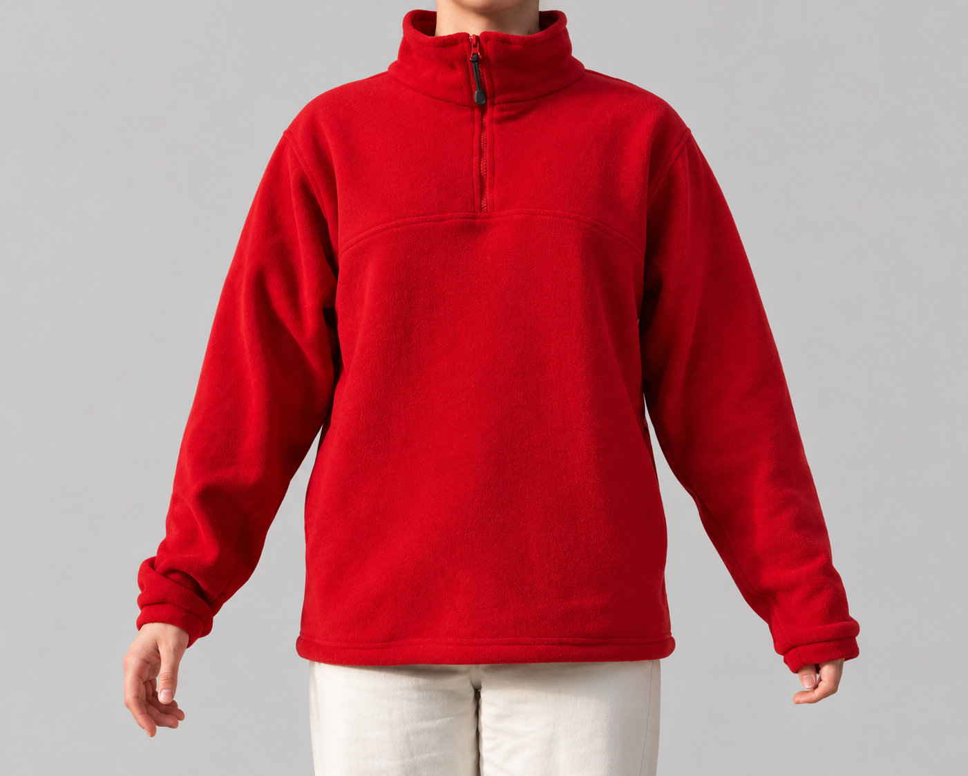 Geborduurde LIJNTEKENING op zip-neck fleece unisex