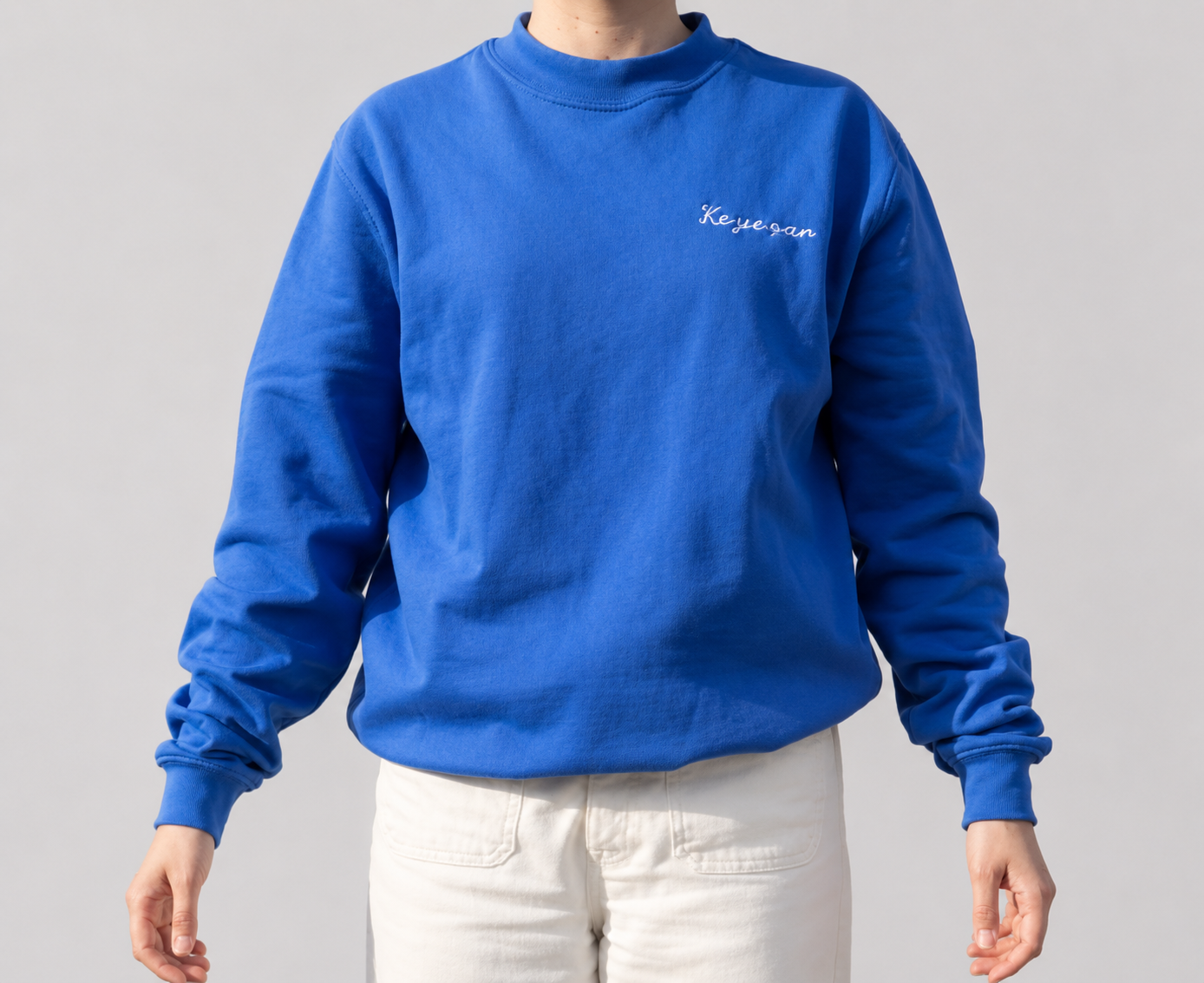 Geborduurde LIJNTEKENING op trui zonder kap unisex