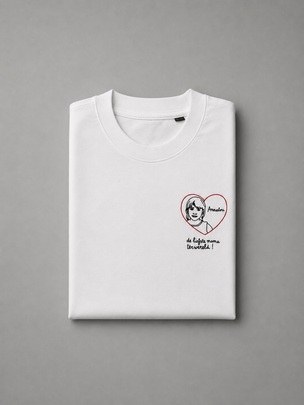 Oversized T-shirt met geborduurde lijntekening