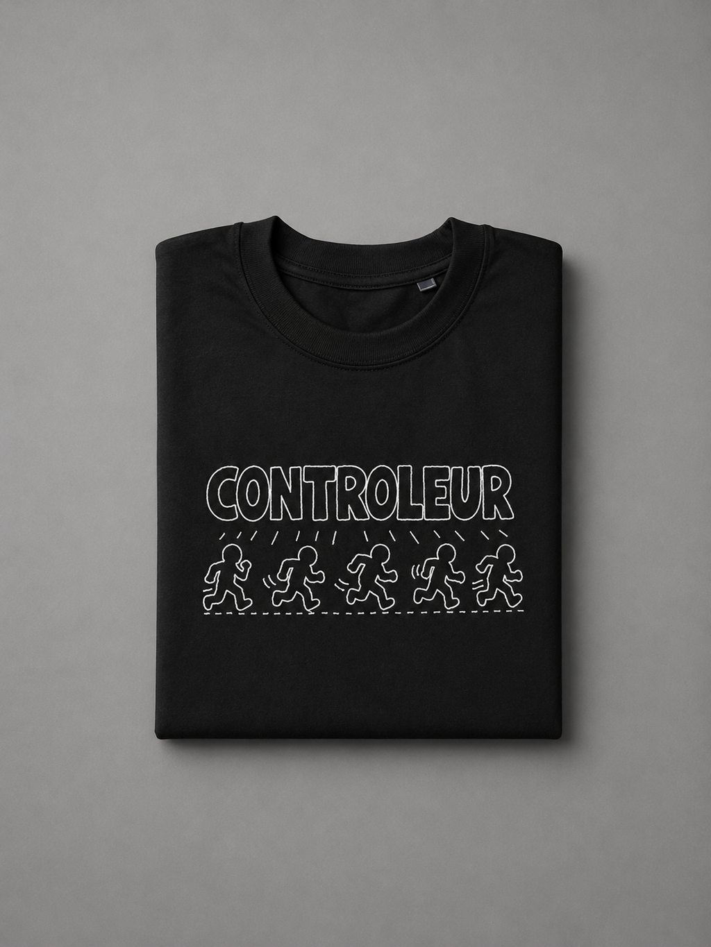 Oversized T-shirt met geborduurde lijntekening