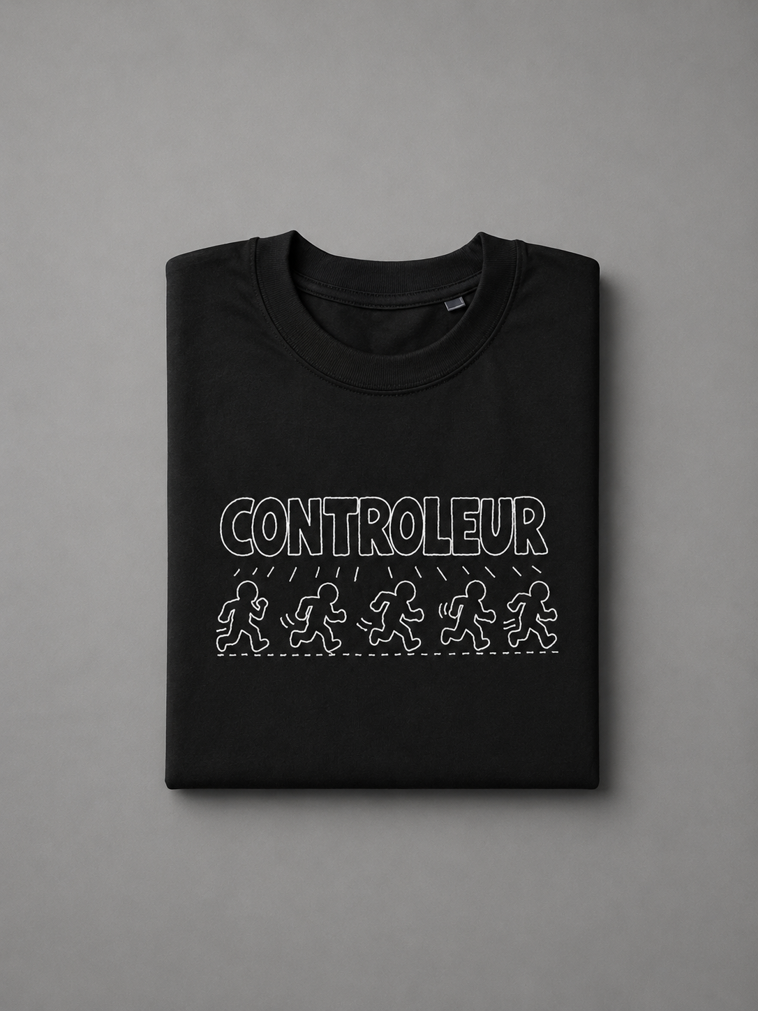 Oversized T-shirt met geborduurde lijntekening