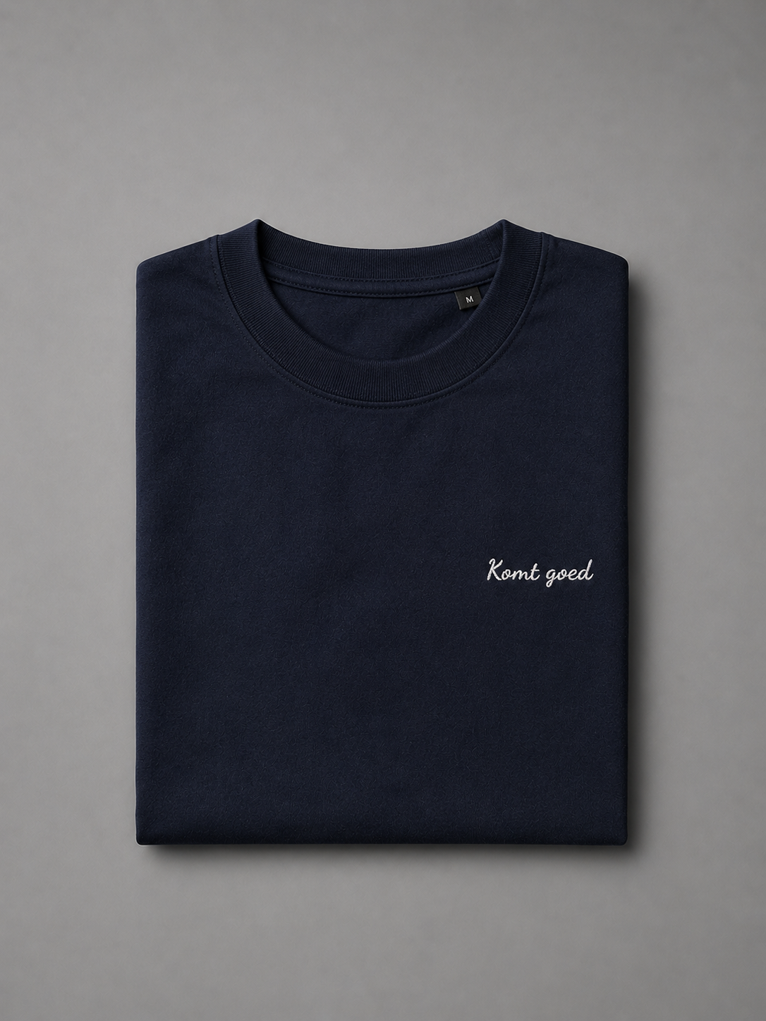 T-shirt met geborduurde tekst