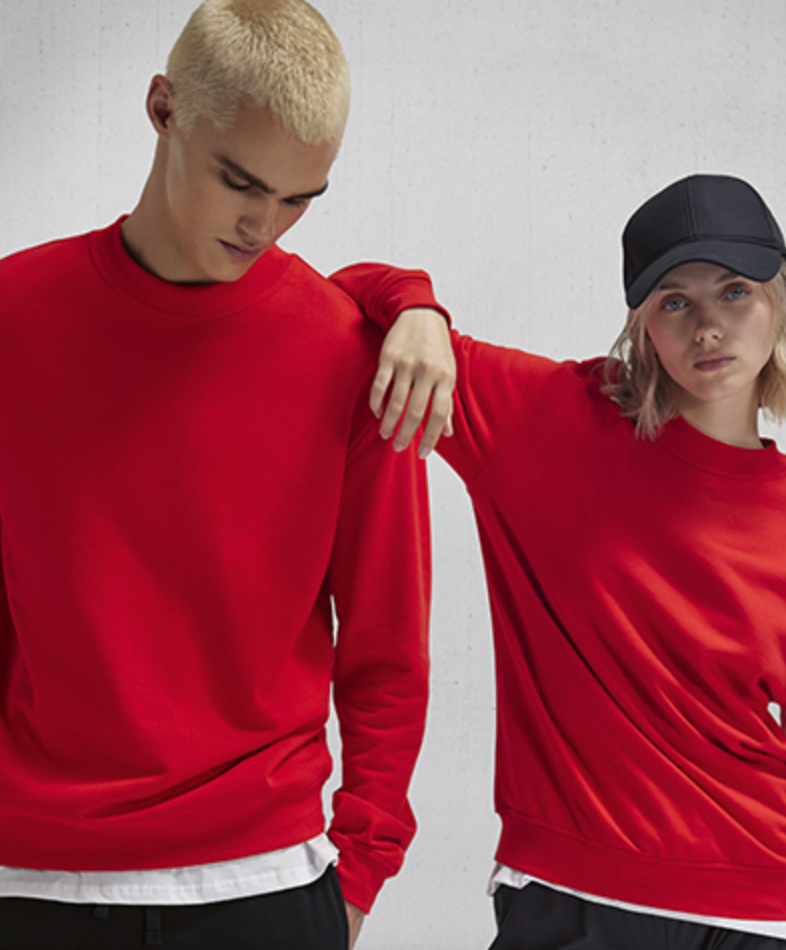 Geborduurde lijntekening op trui zonder kap unisex