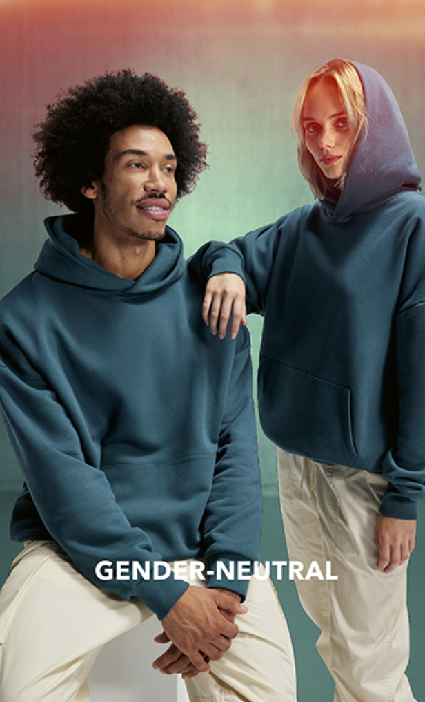 Geborduurde lijntekening op trui met kap unisex