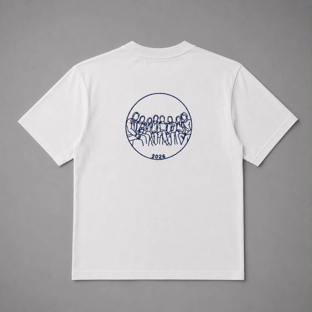 Oversized T-shirt met geborduurde lijntekening