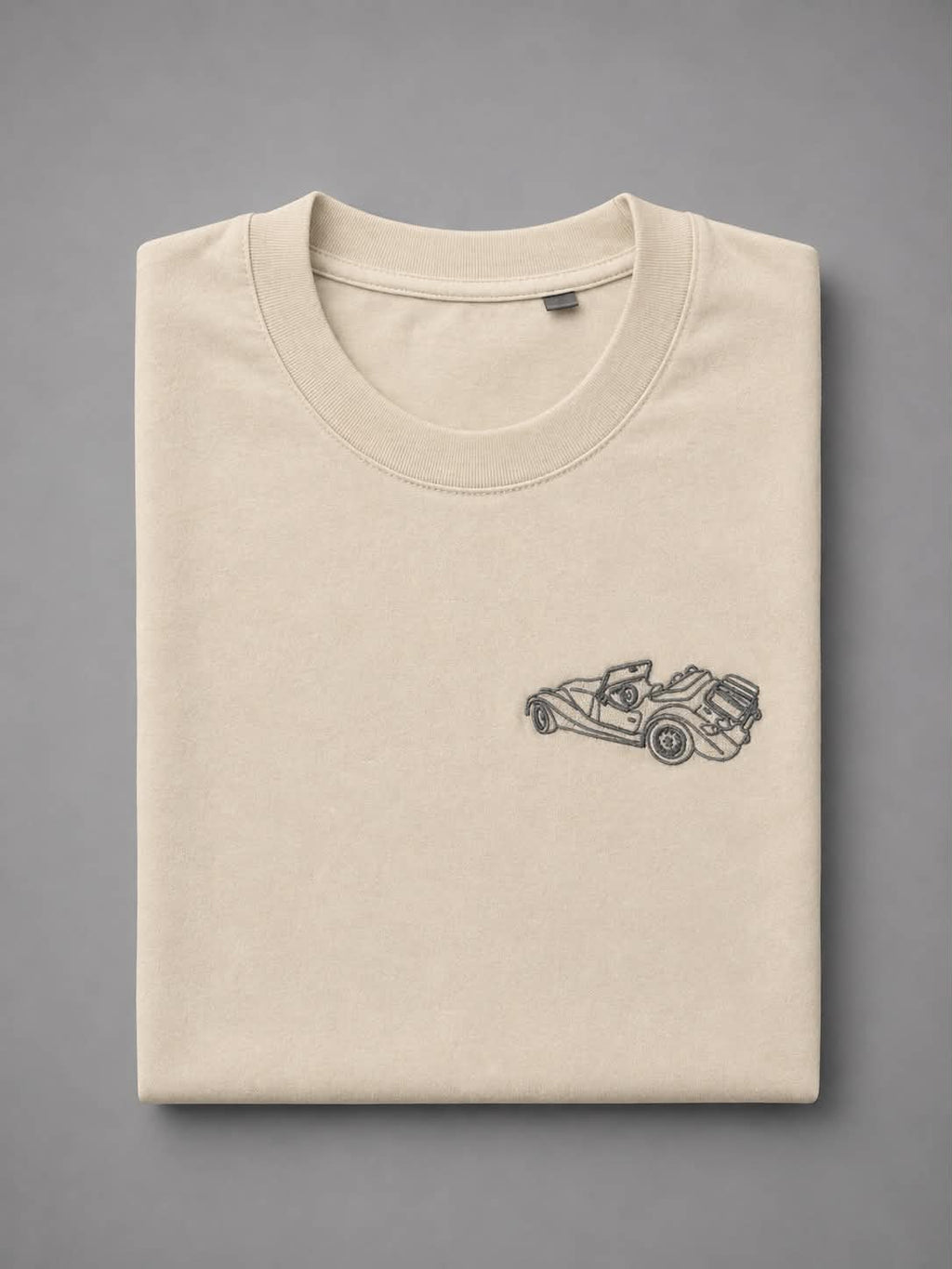 T-shirt met geborduurde lijntekening