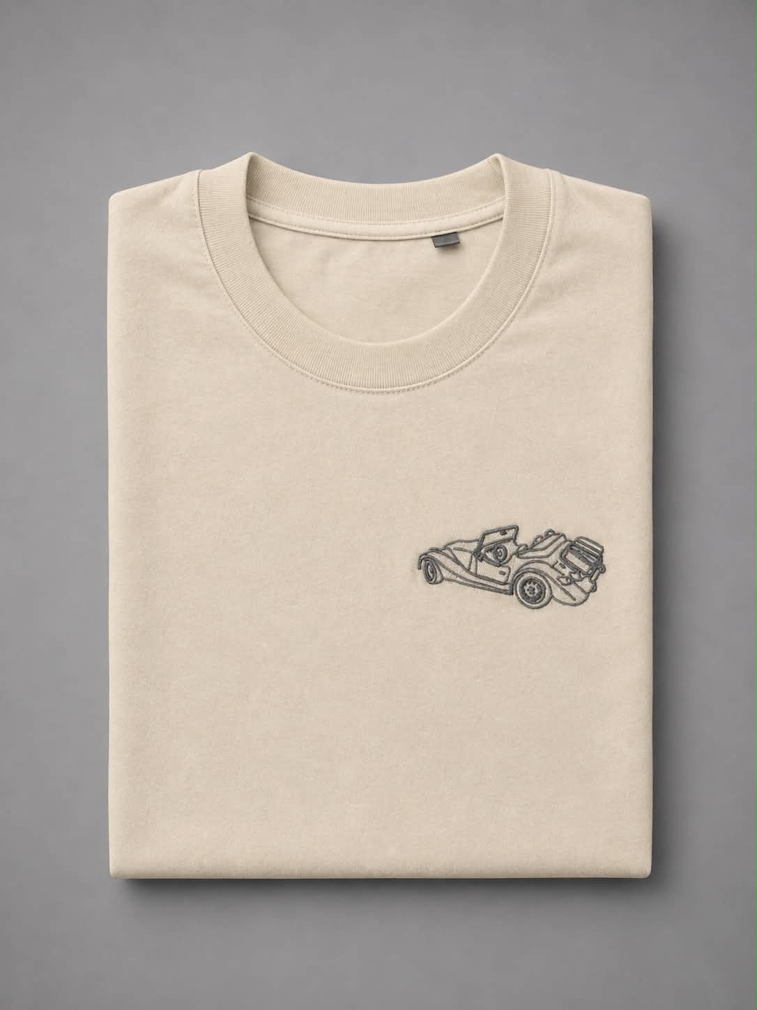 T-shirt met geborduurde lijntekening